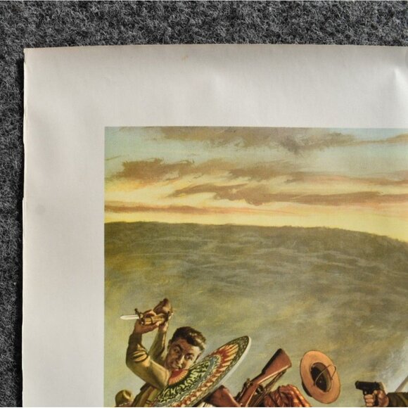 Vintage Knocking Out The Moros US Army In Action Poster Print No 21-48 20" x 24" - Picture 3 of 8